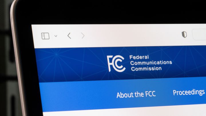 laptop with the FCC website showing